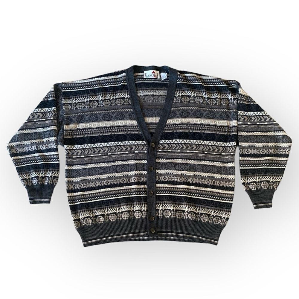 Vintage Florence Tricot Vintage Wool Blend 1990s XL Cardigan Sweater Grandpa